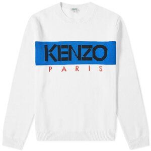 NWT - Kenzo Paris Logo Men's Sweater White🩵🤍